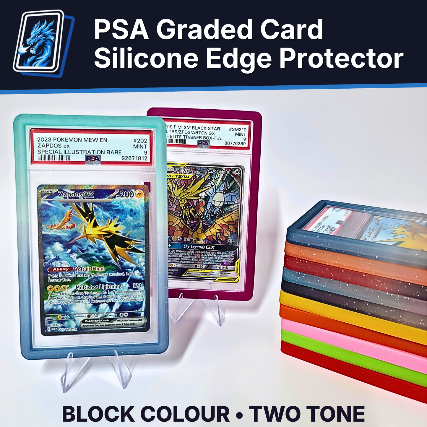 Graded Card Slab Protector For PSA - Silicone - Two-Tone - Pokémon TCG One Piece