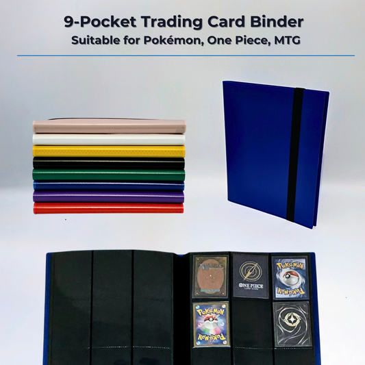 9-Pocket Plastic Trading Card Binder with Strap (Sleeve & Top Loader Options)