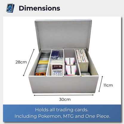 Trading Card Bulk Storage Box | 4-Row Card Box – Holds 2400 Cards