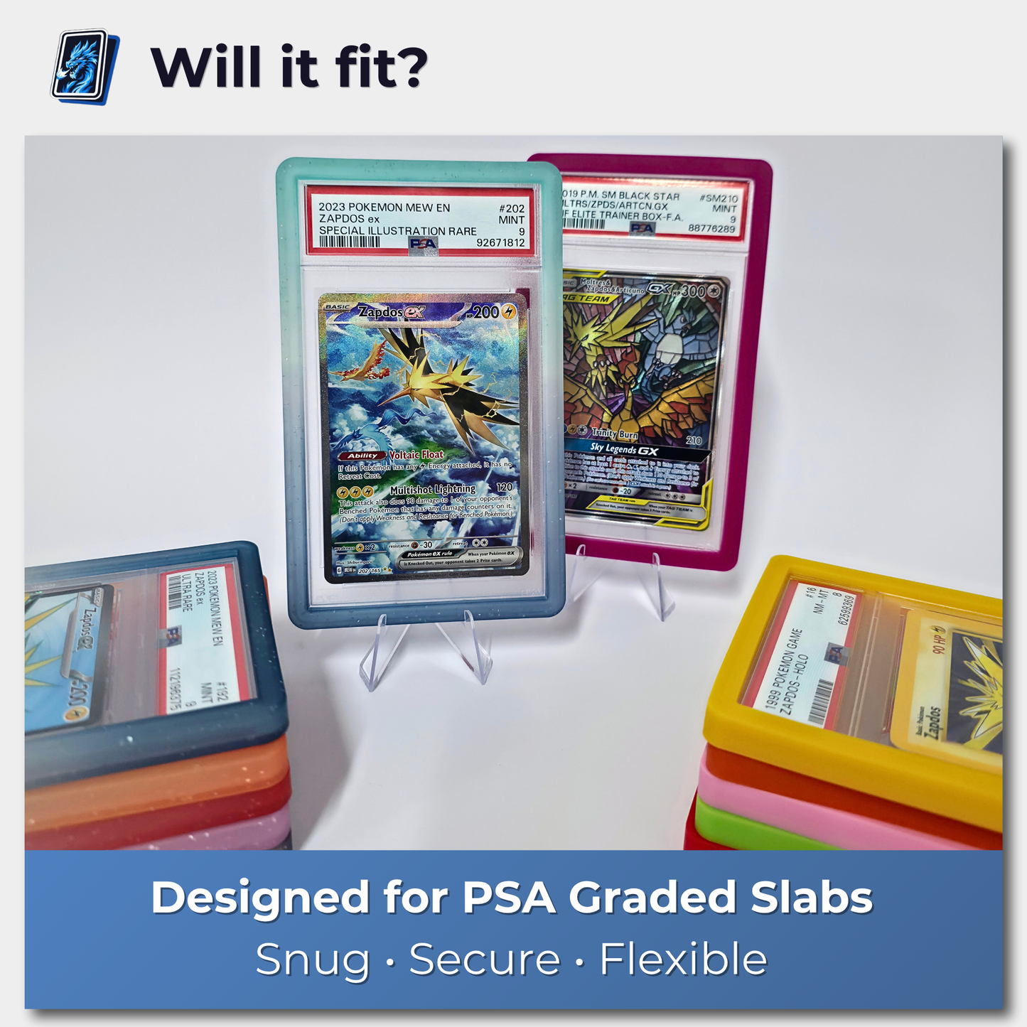 Graded Card Slab Protector For PSA - Silicone - Two-Tone - Pokémon TCG One Piece