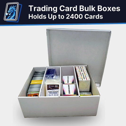 Trading Card Bulk Storage Box | 4-Row Card Box – Holds 2400 Cards