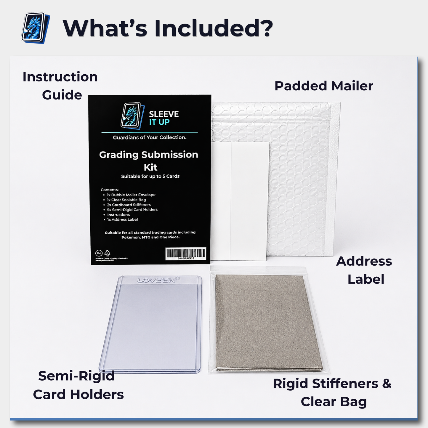 Trading Card Grading Submission Kit – ACE / PSA / TAG Mail-In Pack