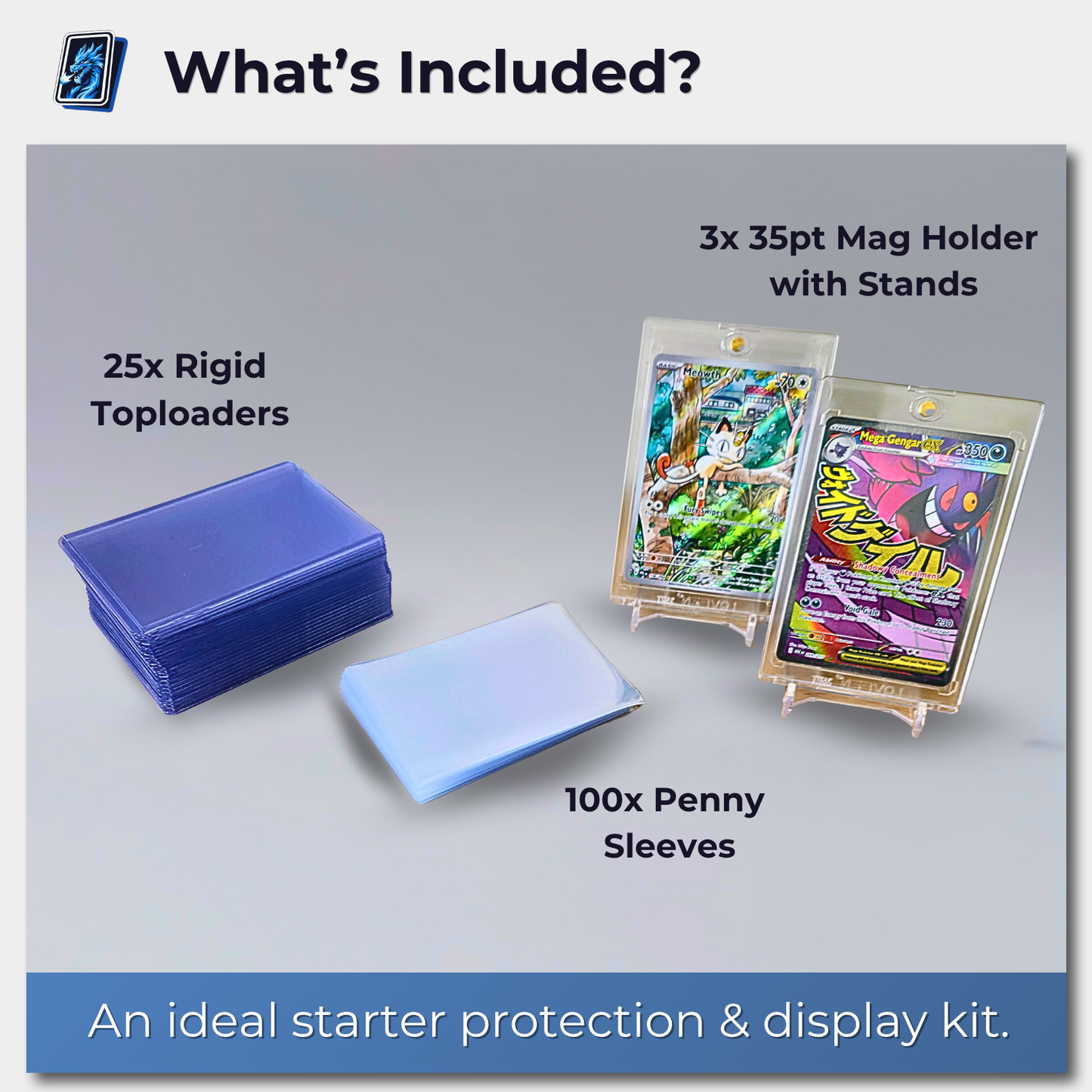 Pokemon Toploaders Penny Sleeves Magnetic Card Holders Protection Bundle