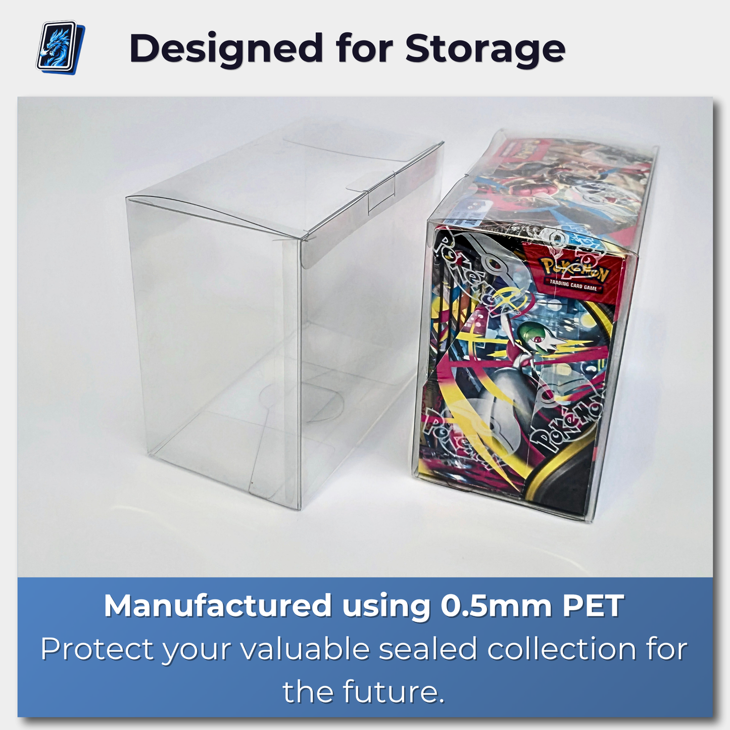 Pokemon Booster Box Plastic Case Protector - TCG Display Strong 0.5mm (1-20 Pack)
