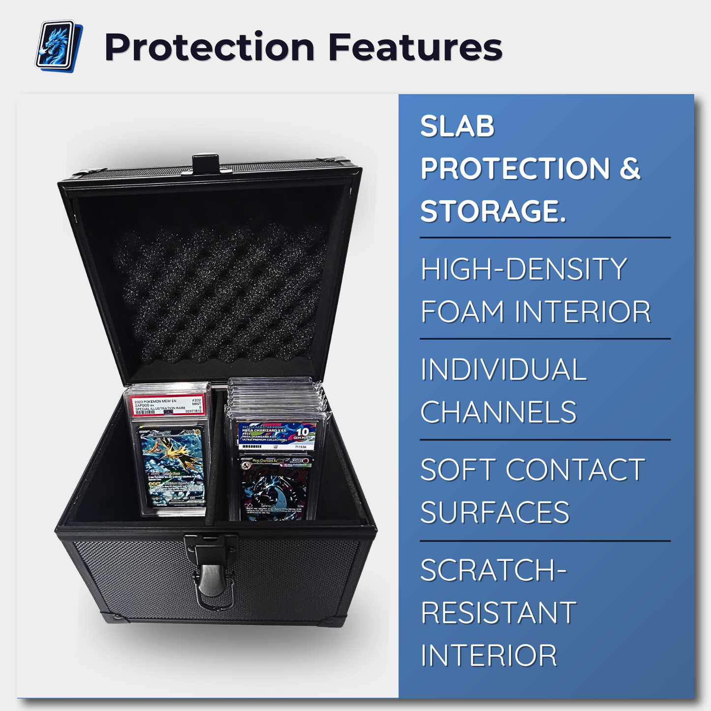 Graded Card Storage Case - Up to 46 Card Capacity | Fits PSA, ACE & CGC Slabs