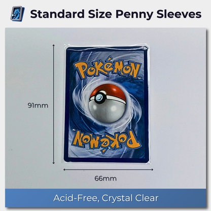 Trading Card Penny Sleeves – Clear Card Sleeves for Pokémon, MTG & One Piece (66×91mm)
