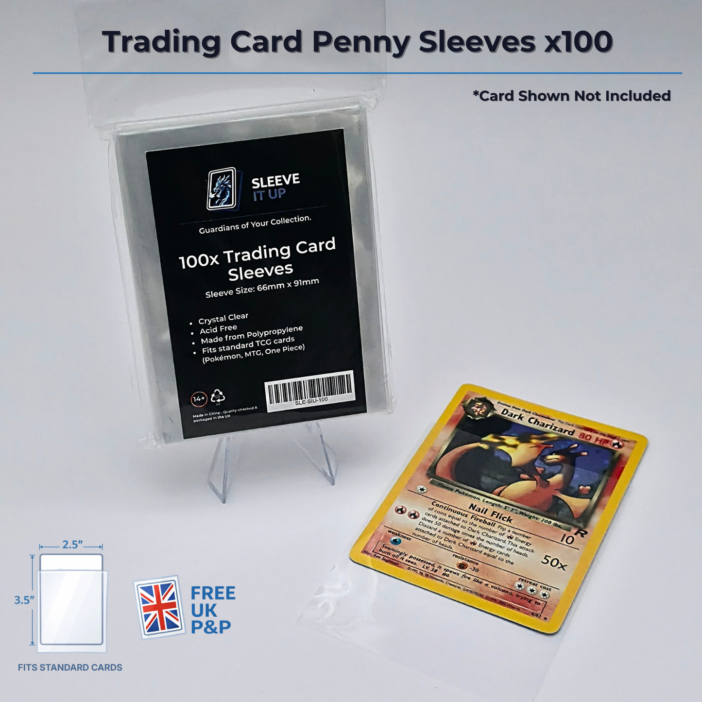 Trading Card Penny Sleeves – Clear Card Sleeves for Pokémon, MTG & One Piece (66×91mm)