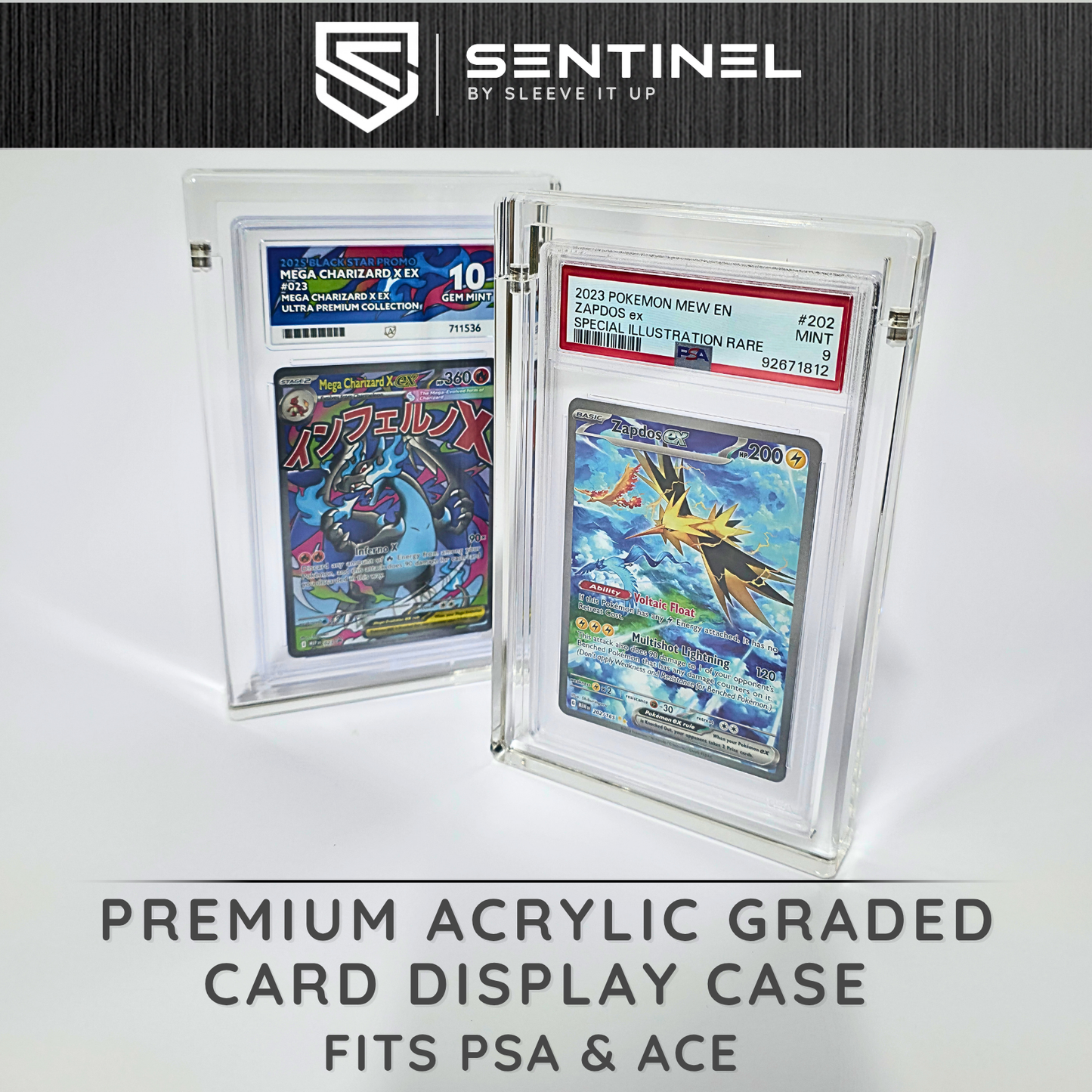 PSA & ACE Graded Card Acrylic Display Case – 5mm Magnetic Slab Protector