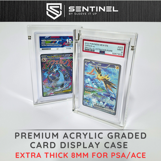 PSA & ACE Graded Card Acrylic Display Case – EXTRA THICK 8mm Magnetic Slab Protector