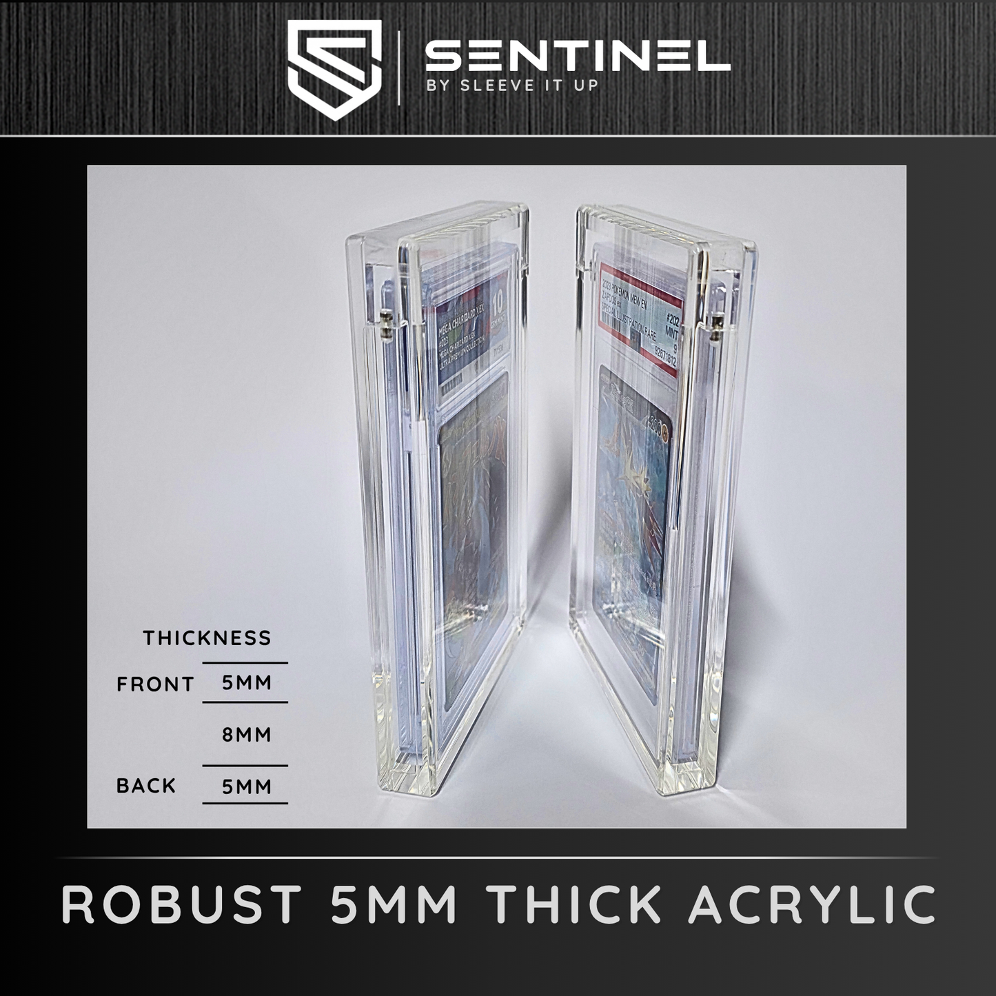 PSA & ACE Graded Card Acrylic Display Case – 5mm Magnetic Slab Protector