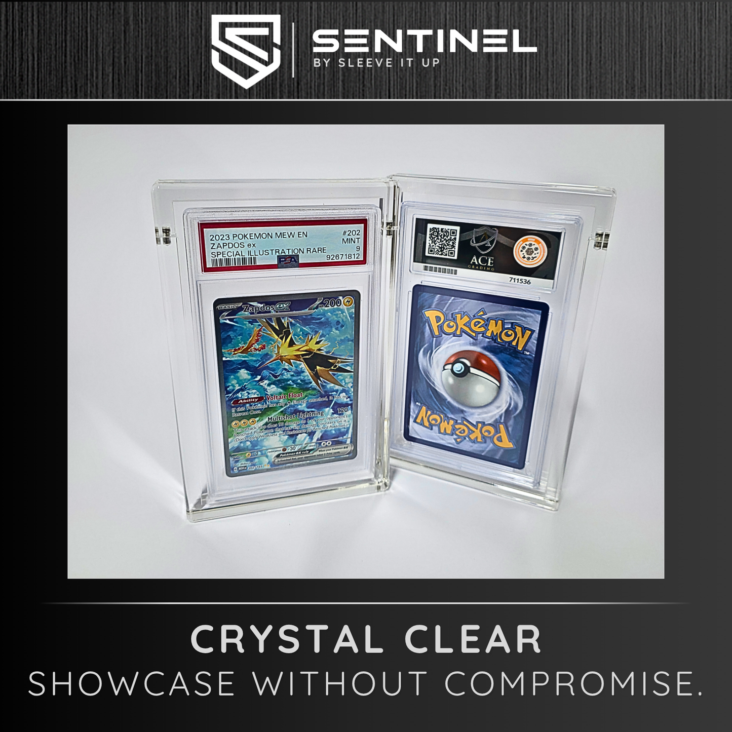 PSA & ACE Graded Card Acrylic Display Case – 5mm Magnetic Slab Protector
