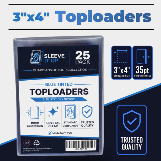 3"x4" Trading Card Top Loaders (35pt) – Rigid Protective Sleeves for TCG (25-100 Pack)